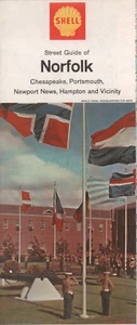 1966 Shell Road Map: Norfolk Chesapeake Portsmouth Newport News Hampton NOS - Picture 1 of 1