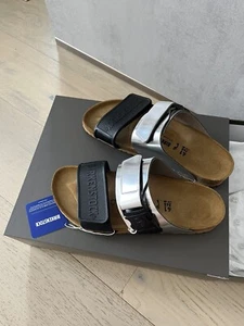 NEW Rick Owens Rotterdam Combo Black Silver Size 41 Birkenstock - Picture 1 of 7