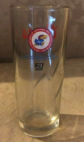 NEW University of Kansas Jayhawks Glass Beer Mug NCAA Cover