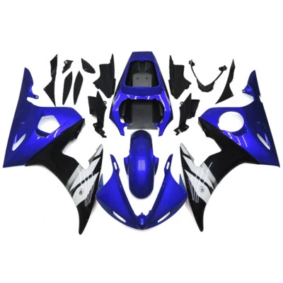 Blue Black Fairing Kit For Yamaha YZF-R6 2003 2004 03 04 YZF600 R6 ABS Bodywork - Image 1 of 4