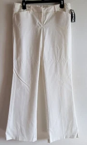 Copper Key Pants Size 11 Flare Leg White Stretch Mid Rise Pockets STAIN New - Picture 1 of 7