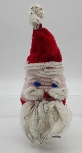 Ornamento testa di Babbo Natale fatto a mano rosso rosa bianco blu pulitore pipa raro - Foto 1 di 5