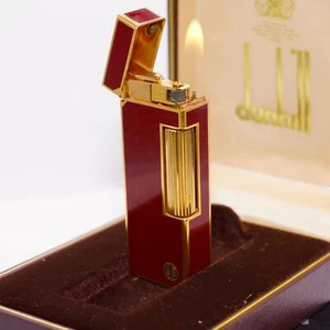 Dunhill Feuerzeug Gold/ROT Lack_Ultraschallgereinigt_FUNKTIONIERT - Bild 1 von 23