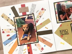 Páginas de álbum de recortes para perros, 12 por 12 diseños prefabricados para perros o cachorros, páginas para perros - Imagen 1 de 10