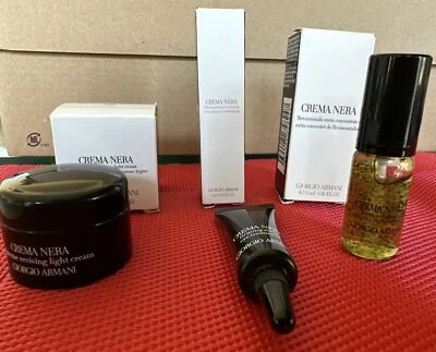 Giorgio Armani 批量 3 件 CREMA NERA 霜,精华,眼睛 旅行装 0.16 盎司 — 第 1/3 张图片