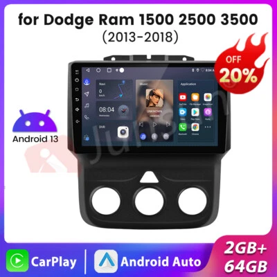 For 2013–2018 Dodge Ram 1500 2500 3500 Android 13 Carplay Car Stereo Radio GPS - Image 1 of 4