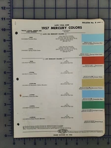 1957 Dupont Mercury Color Chip Brochure - Picture 1 of 1