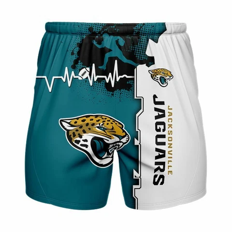Jacksonville Jaguars Football Shorts Summer Surf Beach Short Hawaii Swim Trunk Cover