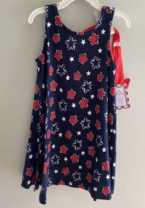 Tommy Bahama 4T Girls Dress W Headband 4TH Of July / Memorial Day NWT Stars - Picture 1 of 7