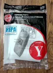 Hoover type Y HEPA Vacuum Cleaner Bags (1 pk/2 bags) AH10040 Genuine OEM new - Picture 1 of 10