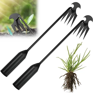 Weed Puller Tool Garden Weed Pulling Tool– 15.7” Portable Garden Weeder, 4 Teeth - Picture 1 of 7