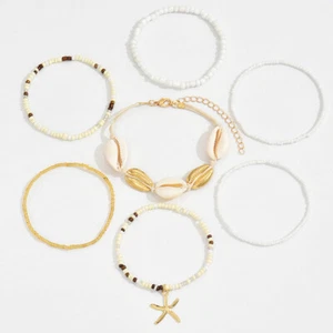 1Set Fashion Bohemian Starfish Shells Beaded Bracelet Ethnic Style Bangles Gi-jy - Picture 1 of 6