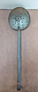 Antique Metal Strainer/Skimmer Ladle 14-3/4" Long, Bowl End 4" in Diameter - Picture 1 of 6