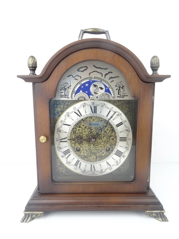 German HERMLE Vintage Antique Mantel Shelf 8 day Clock MOONPHASE ( Junghans era) Cover