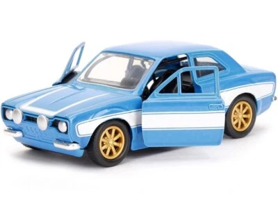 Jada 1/32 - F&f Brian's 1970 Ford Scorta RS2000 MK1 Blu W/Bianco Strisce - 97188 - Immagine 1 di 4