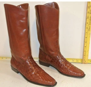 Unisa Cowgirl Cognac Boot flex Size 7B 038 Made in Brazil - Picture 1 of 6