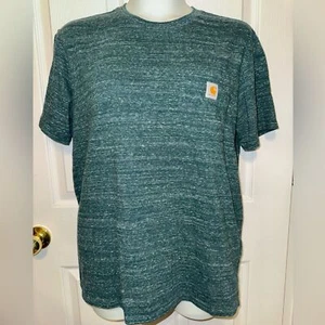 Carhartt Damen T-Shirt Heather Teal Logo Pocket Loose Fit Gr. L (12-14) 103067 - Bild 1 von 9