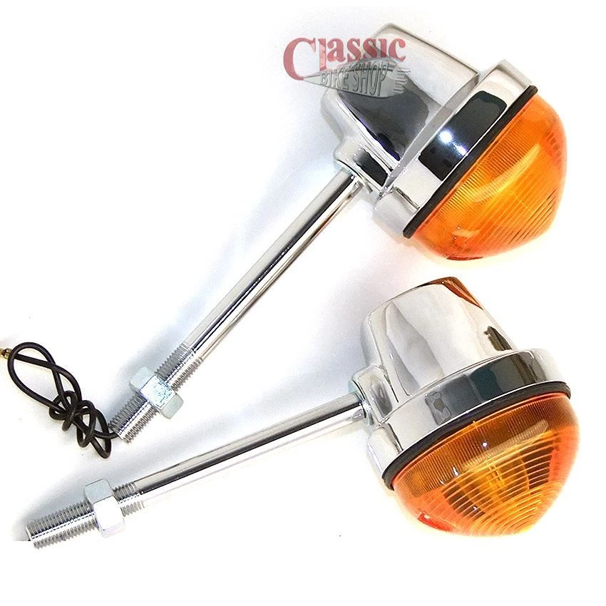 Juego de 2 intermitentes estilo Lucas para BSA B25 B50 A50 A65 vástago largo Foto 1 de 1