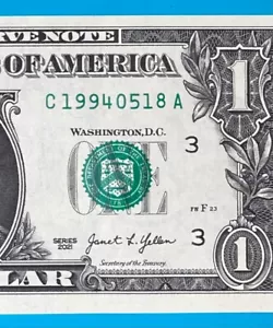 1994 May 18 : C 19940518 A BIRTHDAY Note $1 One Dollar Bill *UNC* - Picture 1 of 3