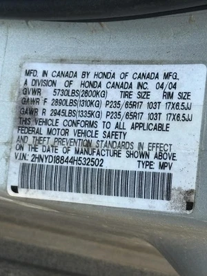 Motor soplador de climatización delantero usado se adapta a: 2004 Acura Mdx grado A Foto 1 de 4