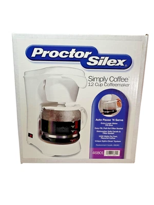 Cafetera Proctor Silex Simply 12 tazas blanca modelo #46801 jarra segura para lavadora Foto 1 de 4