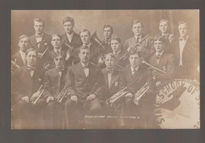 Wahpeton NORTH DAKOTA RPPC c1910 BAND Studioaufnahme ND STATE SCHOOL OF SCIENCE - Bild 1 von 3