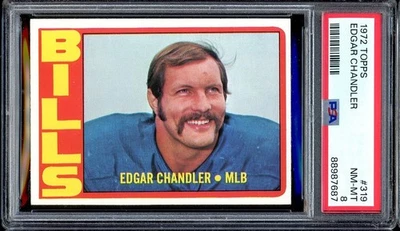 1972 Topps Football #319 Edgar Chandler PSA 8 *d4 - Image 1 of 2