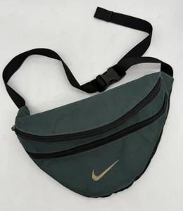 Vintage 90’s Nike Shoulder Bag Fanny Pack Green & Black Great Condition - Picture 1 of 5