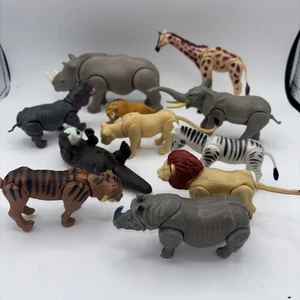 Lot Of 11 Assorted Plastic Zoo Play Toy Animals Zoo Farm Jungle - Picture 1 of 5