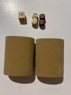 Backgammon Game Replacement Pieces Dice And Cups Vintage - Image 1 of 3