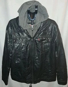 Chaqueta con Capucha Levis Para Hombre Talla XL Negra Forrada con Aislamiento Motociclista ¡LEER DESCRIPCIÓN! - Imagen 1 de 7