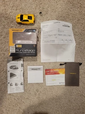 Road Mice Yellow Lamborghini 2.4G RF Wireless Mouse HP original box instructions - Image 1 of 4