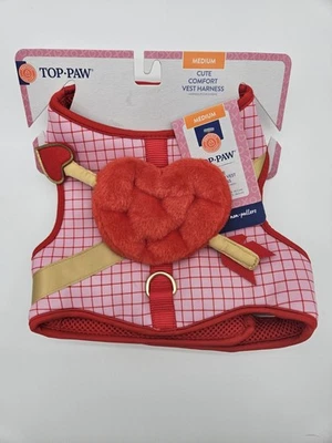 Lindo chaleco cómodo Top Paw arnés para perro corazón medio y flecha felpa San Valentín Foto 1 de 4