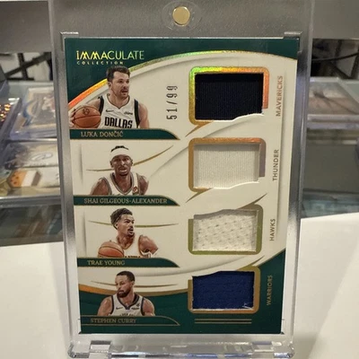 Parche Immaculate Quad 2023 usado en juegos Doncic, Curry, Young, Shai Alexander #51/99 Foto 1 de 4