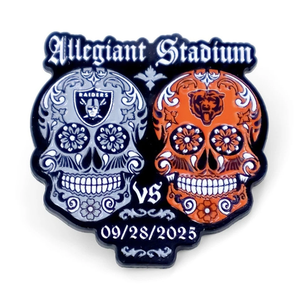 Las Vegas Raiders Vs Chicago Bears 2025 Game Day Pin - Image 1 of 1