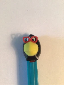 Vintage Pez Dispenser No Feet Austria 3.4 Raven Crow Red Glasses Short Beak - Picture 1 of 10