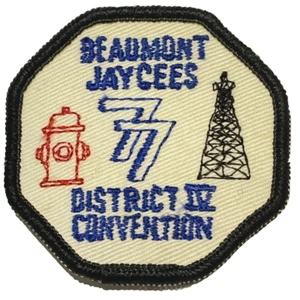 Vintage Texas Jaycees Patch District IV Convention 1977 Beaumont USA 2 1/2" - Picture 1 of 3