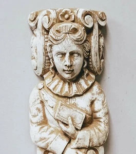 Escultura de pared arquitectónica vintage de yeso libro victoriano para niña - Imagen 1 de 5