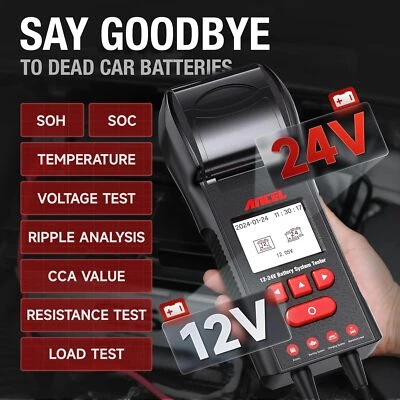 BST600 12V 24V Car Battery Tester Alternator Charging System Analyzer Scanner - Image 1 of 4