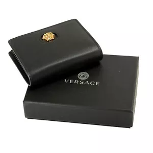 Versace Portafoglio donna oro testa di medusa 100% pelle porta carte compatto - Foto 1 di 6