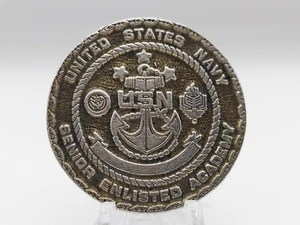 UNITED STATES NAVY ENLISTED ACADEMY CHALLENGE COIN NEWPORT RHODE ISLAND  - Picture 1 of 5