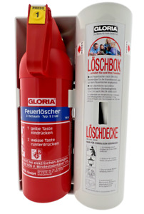 Gloria Löschbox 2l Schaumlöscher und Löschdecke 1,1 x1,1m inkl. Plakette