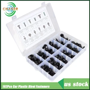 Nylon Shield Pin Rivet Fasteners Car Push Retainer Assortment Kit 192Pcs - Picture 1 of 10