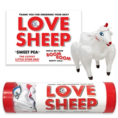 DESIGN DOGGIE Fun Love Sheep Embarrassing 12" Clear Prank Tube Mailed Directly to your Friends