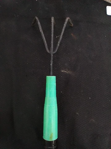 Vintage green 3 Prong Hand Soil Cultivator. (LL) Cover