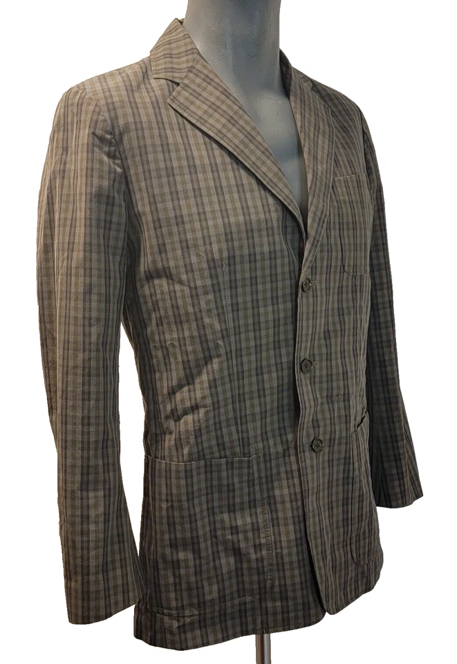 Blazer Martin + Osa para hombre talla 38 con una sola ventilación verde a cuadros Foto 1 de 4
