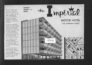  IMPERIAL MOTOR HOTEL 1728 SHERMAN ST DENVER COLORADO 1959 ARTIST RENDERING AD - Bild 1 von 1