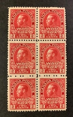 Canada Stamp # MR2.  1915 2cent War Tax MH block of 6 - Image 1 of 2