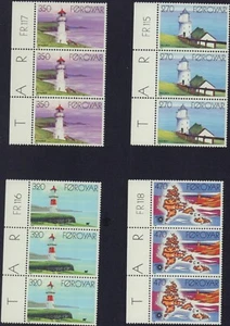 FAROE ISLANDS 1985 LIGHTHOUSES STRIP X 3 SET 130-133 MINT MNH - Picture 1 of 1