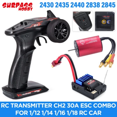 SURPASS HOBBY RC Transmitter 2.4G CH2 w/Receiver for 1/12 1/14 1/16 1/18 RC Car - Image 1 of 4
